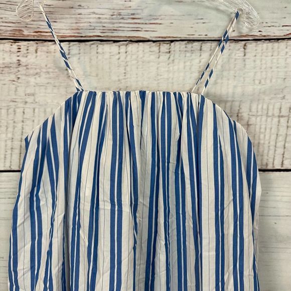 Ganni Blue and White Striped Midi Dress - Picture 7 of 14